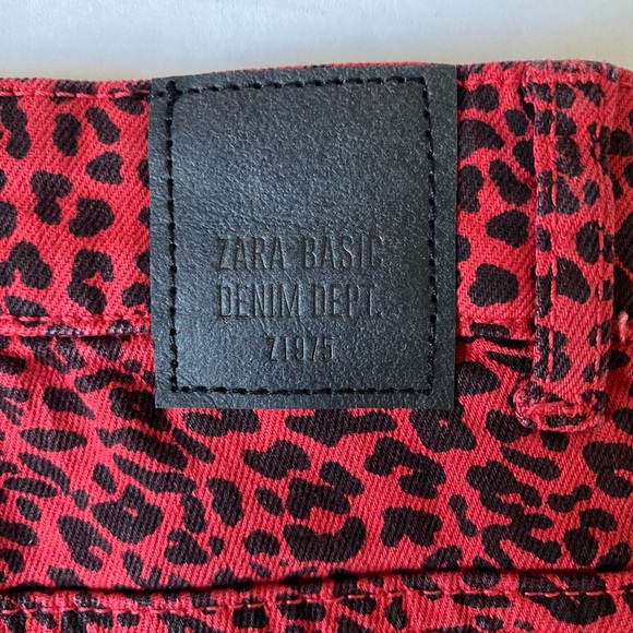Zara Mid-Rise Skinny Jeans Red Size 8 New - Picture 10 of 16